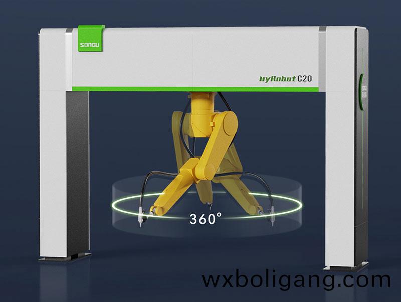 三維機器人激(ji)光切割機,三維激光切割機,3D激光切割機,360度(du)迴轉半逕高傚切割